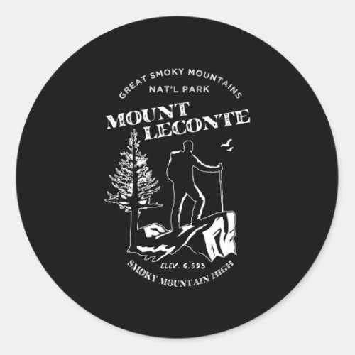 Mt Leconte   Great Smoky Mountains Classic Round Sticker