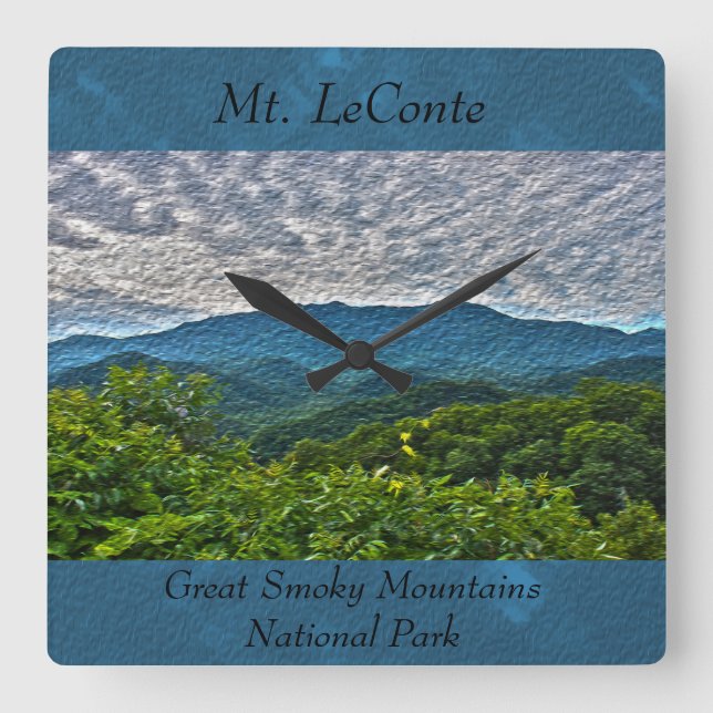 Mt. LeConte Great Smoky Mountains Clock (Front)