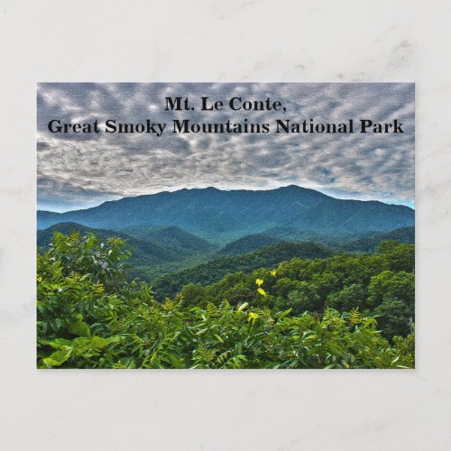 Mt LeConte Smoky Mountains National Park Postcard