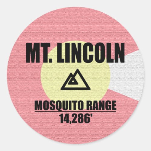 Mt Lincoln Classic Round Sticker