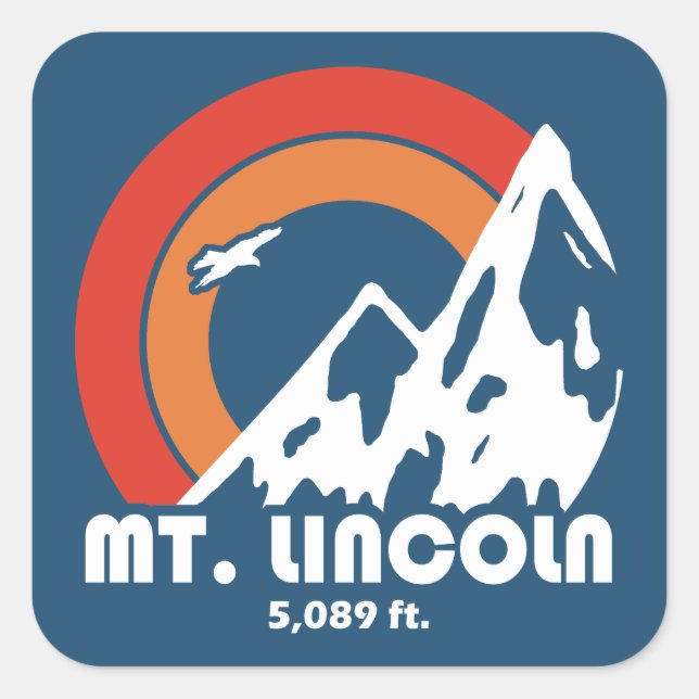 Mt. Lincoln New Hampshire Sun Eagle Square Sticker (Front)