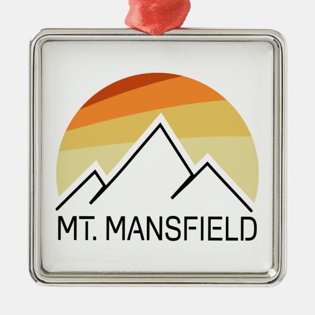 Mt. Mansfield Retro Metal Ornament (Front)