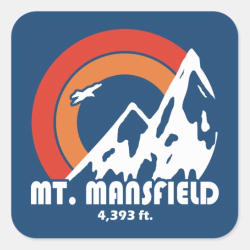 Mt Mansfield Sun Eagle Square Sticker