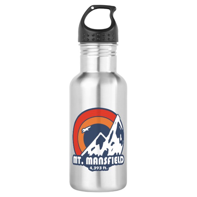 Mt. Mansfield Sun Eagle Stainless Steel Water Bottle (Front)