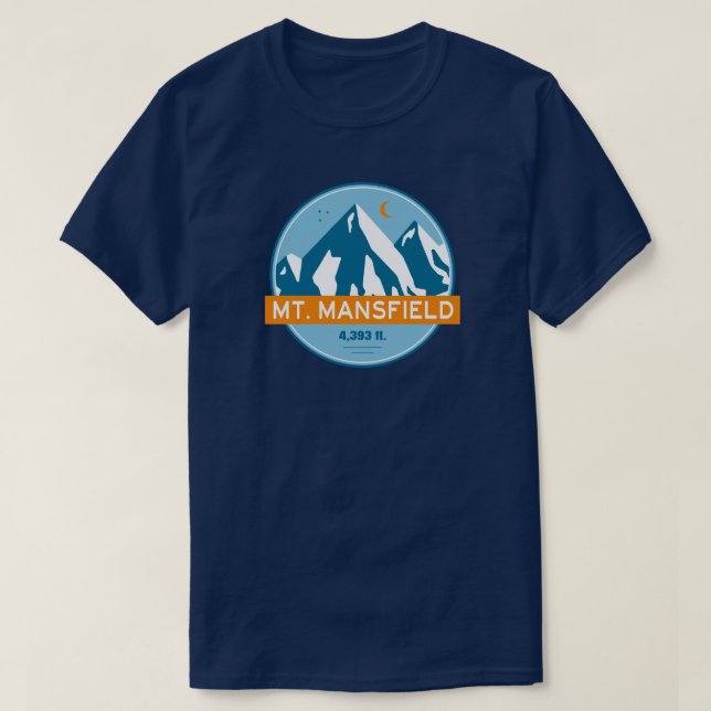 Mt. Mansfield Vermont Stars Moon T-Shirt (Design Front)