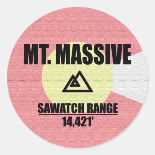 Mt Massive Classic Round Sticker