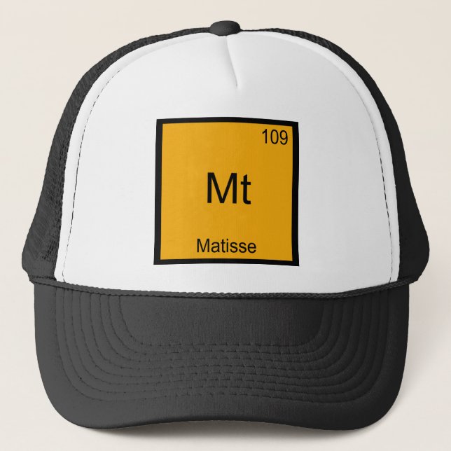 Mt - Matisse Funny Chemistry Element Symbol Tee Trucker Hat (Front)