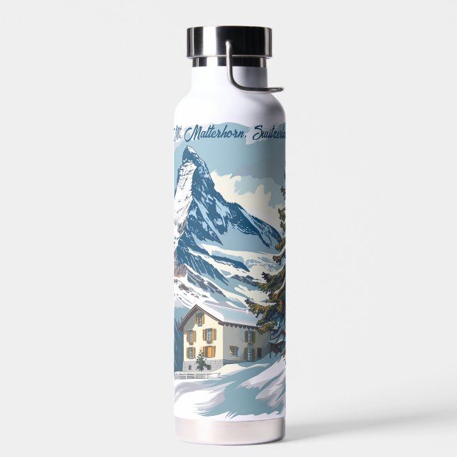 Mt. Matterhorn, Switzerland Water Bottle (Left)
