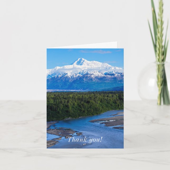 Mt. McKinley Alaska Letterpress Thank You Card (Front)