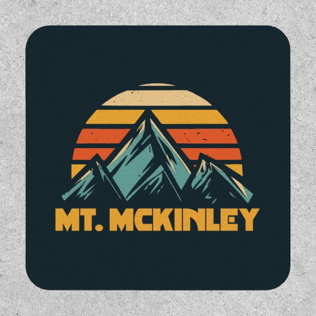 Mt. McKinley Alaska Retro Turquoise Patch (Front)