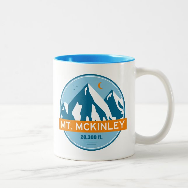 Mt. McKinley Alaska Stars Moon Two-Tone Coffee Mug (Right)