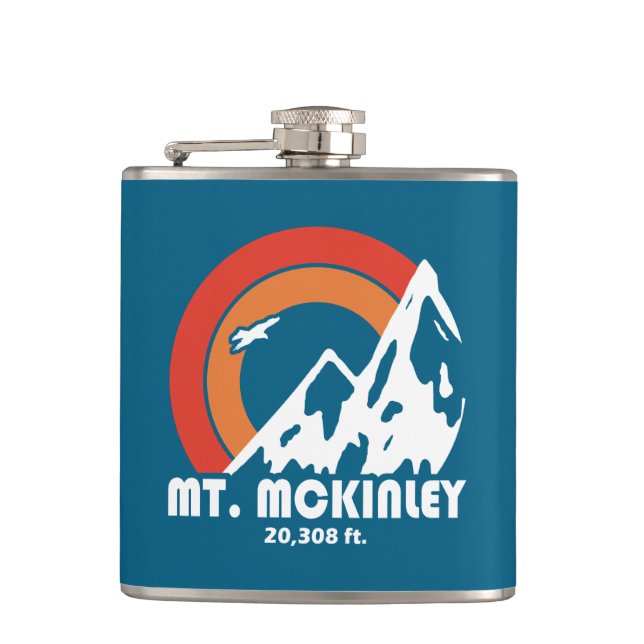 Mt. McKinley Alaska Sun Eagle Flask (Front)