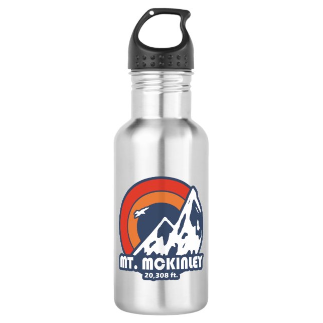 Mt. McKinley Alaska Sun Eagle Stainless Steel Water Bottle (Front)