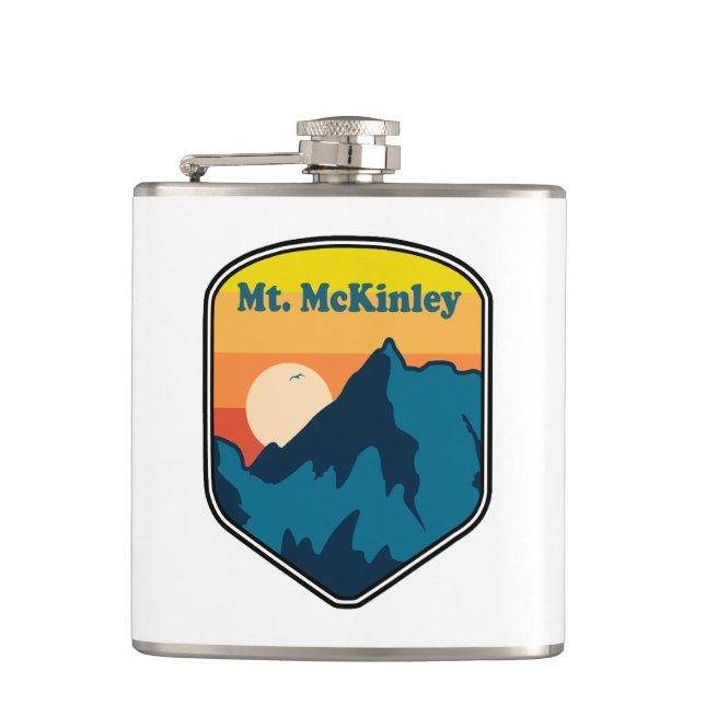 Mt. McKinley Alaska Sunrise Flask (Front)