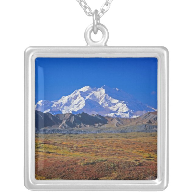 Mt . McKinley Denali National Park , Alaska. Silver Plated Necklace (Front)