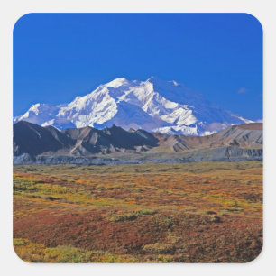 Mt . McKinley Denali National Park , Alaska. Square Sticker