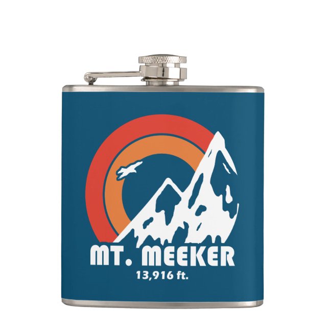 Mt. Meeker Colorado Sun Eagle Flask (Front)