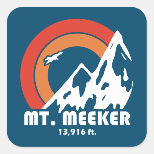 Mt Meeker Colorado Sun Eagle Square Sticker