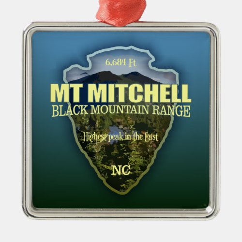 Mt Mitchell arrowhead Metal Ornament