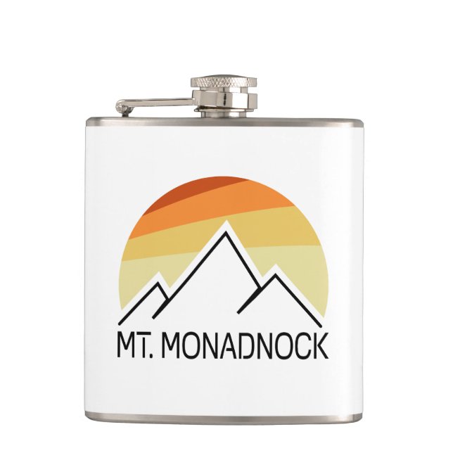 Mt. Monadnock New Hampshire Retro Flask (Front)