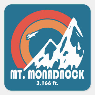 Mt. Monadnock New Hampshire Sun Eagle Square Sticker