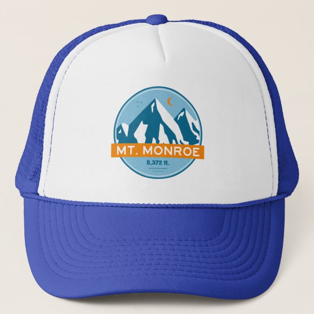 Mt. Monroe New Hampshire Stars Moon Trucker Hat (Front)