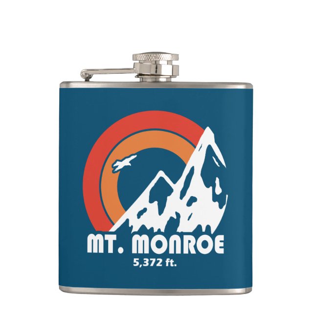 Mt. Monroe New Hampshire Sun Eagle Flask (Front)