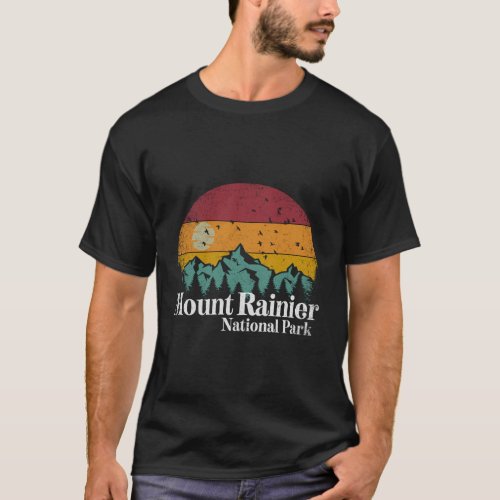 Mt Mount Rainier National Park Style Hiking T_Shirt