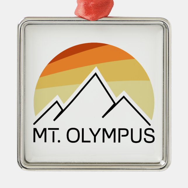 Mt. Olympus Washington Retro Metal Ornament (Front)