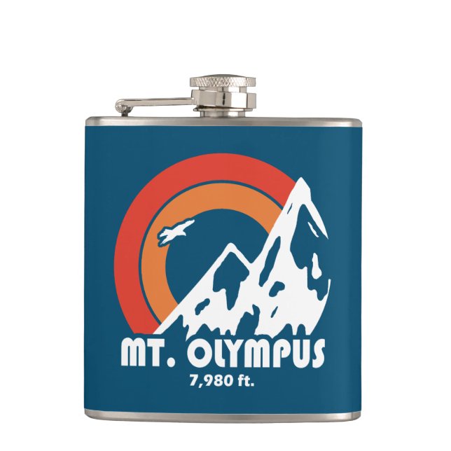 Mt. Olympus Washington Sun Eagle Flask (Front)