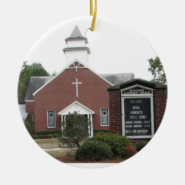 Mt. Pleasant Lutheran Church Ceramic Ornament (Front)