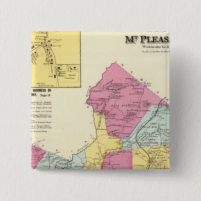 Mt Pleasant, Town Pinback Button (Front)