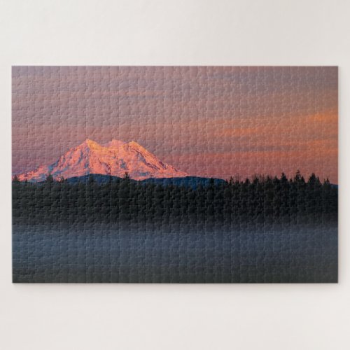 Mt Rainer foggy sunset jigsaw puzzle