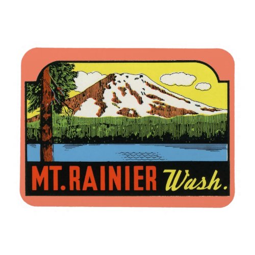 Mt Rainer Washington Vintage Travel Magnet