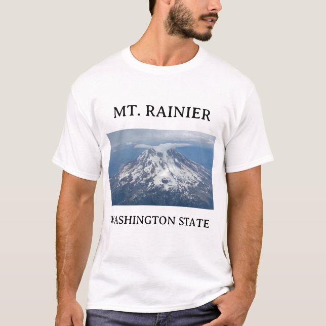 MT. Rainier Aerial Photo Stratus Cloud 2 T-Shirt (Front)