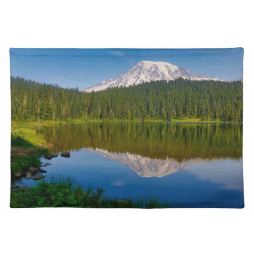 Mt Rainier and Reflection Lake Cloth Placemat