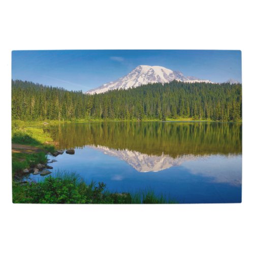 Mt Rainier and Reflection Lake Metal Print