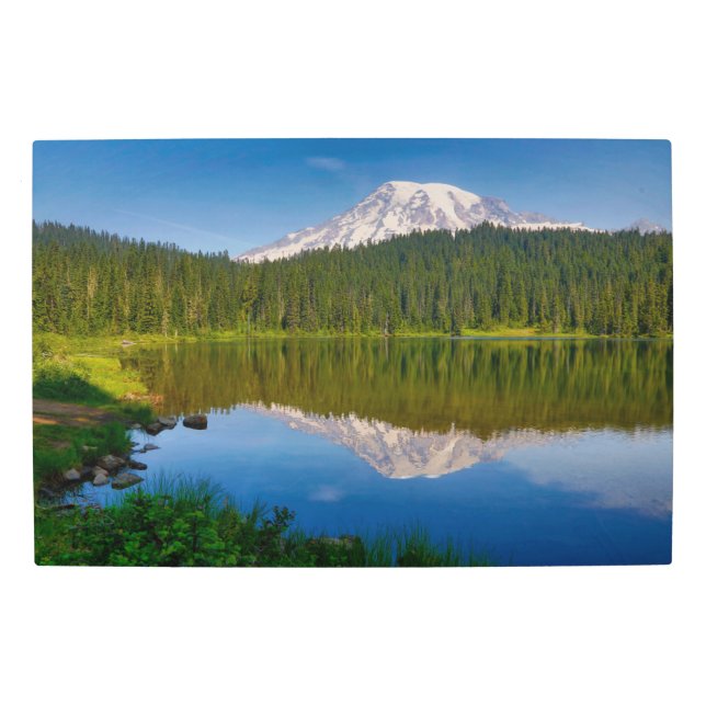 Mt. Rainier and Reflection Lake Metal Print (Front)