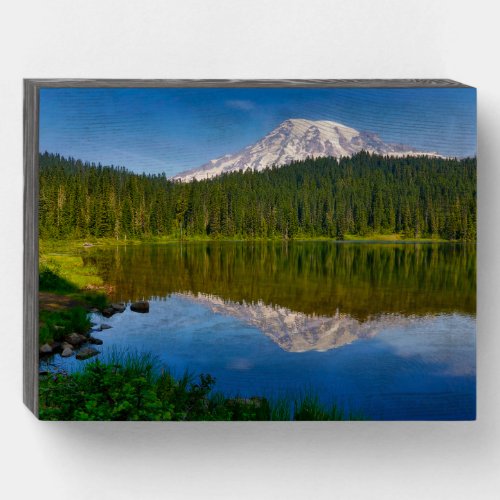 Mt Rainier and Reflection Lake Wooden Box Sign