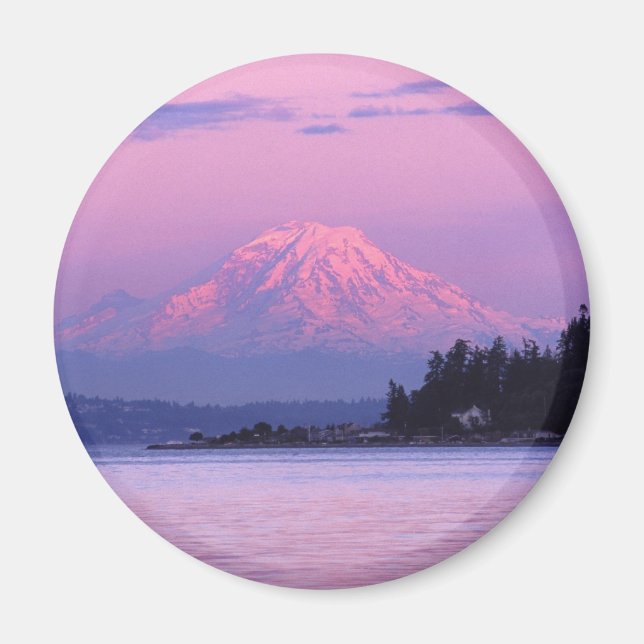 Mt. Rainier at Sunset, Washington State. Magnet (Front)
