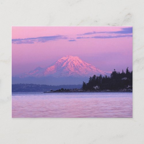Mt Rainier at Sunset Washington State Postcard