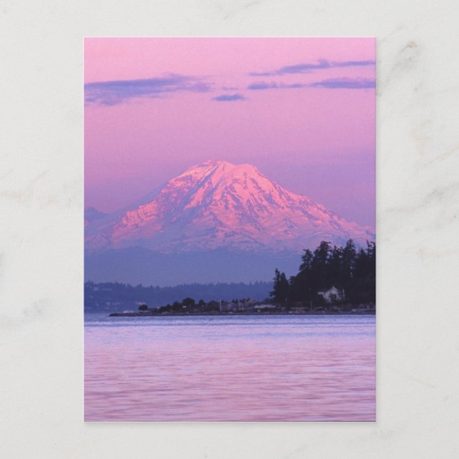 Mt. Rainier at Sunset, Washington State. Postcard (Front)