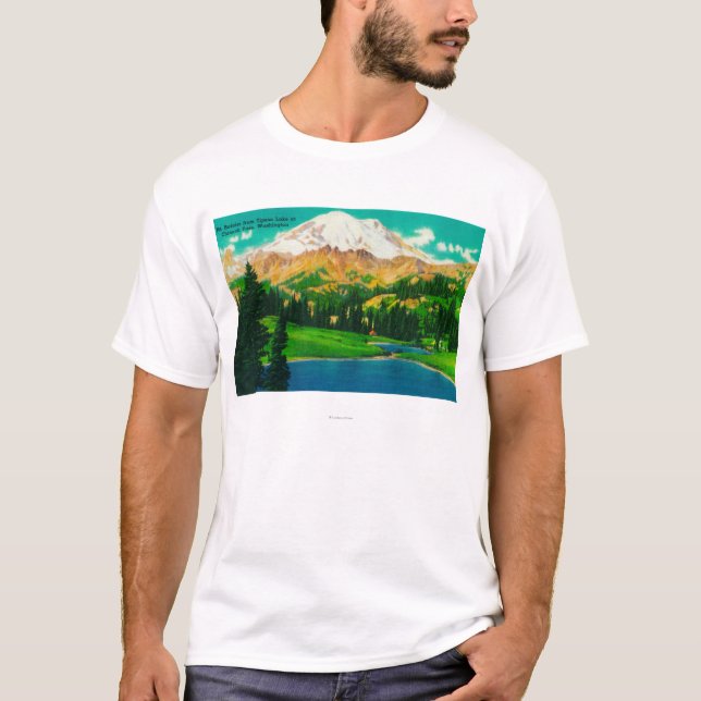 Mt. Rainier from Tipsoo Lake at Chinook Pass T-Shirt (Front)