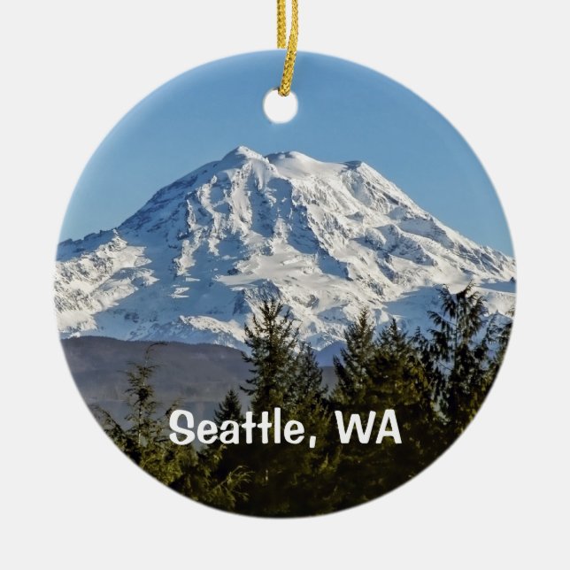 Mt. Rainier Keepsake Ceramic Ornament (Front)