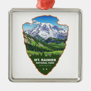 Mt. Rainier National Park Arrowhead Metal Ornament