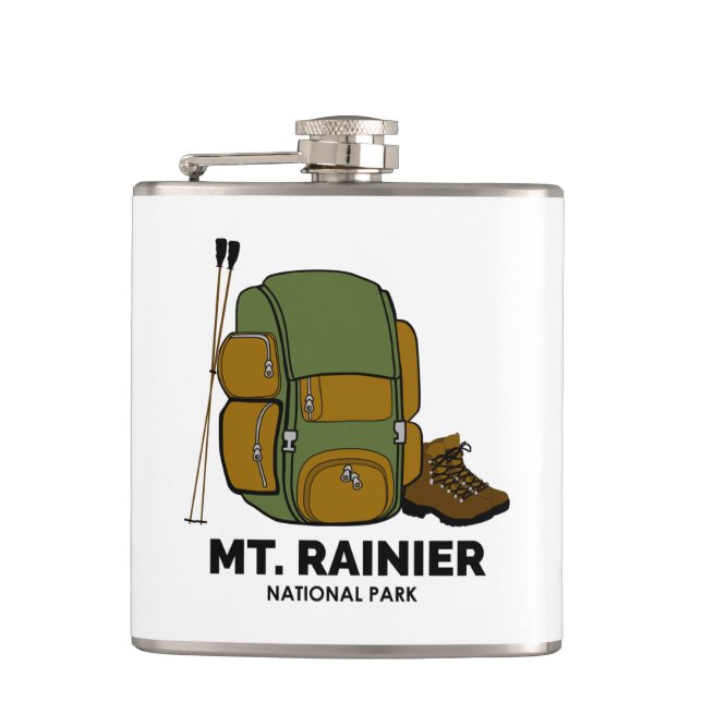 Mt. Rainier National Park Backpack Flask (Front)
