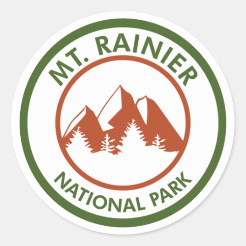 Mt Rainier National Park Classic Round Sticker
