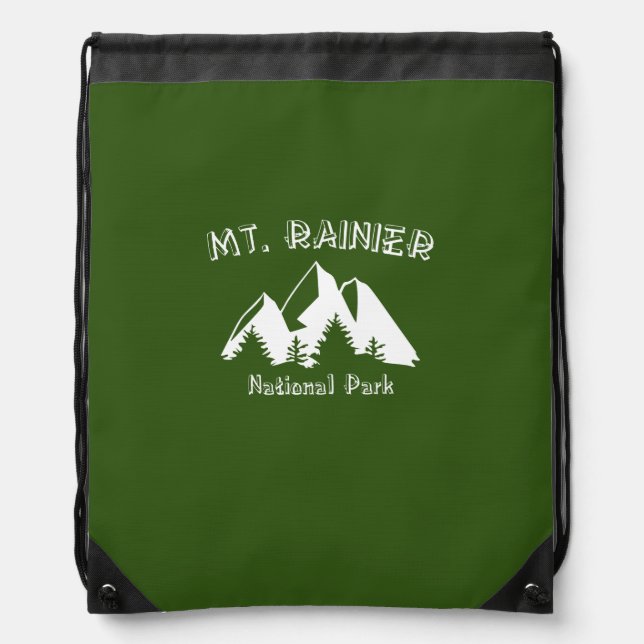 Mt. Rainier National Park Drawstring Bag (Front)