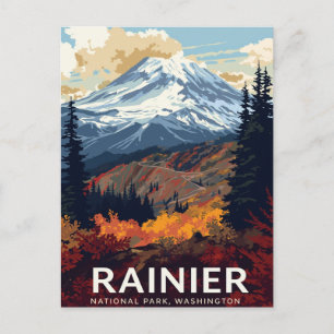 Mt Rainier National Park Fall Colors Postcard
