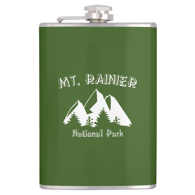 Mt. Rainier National Park Flask (Front)
